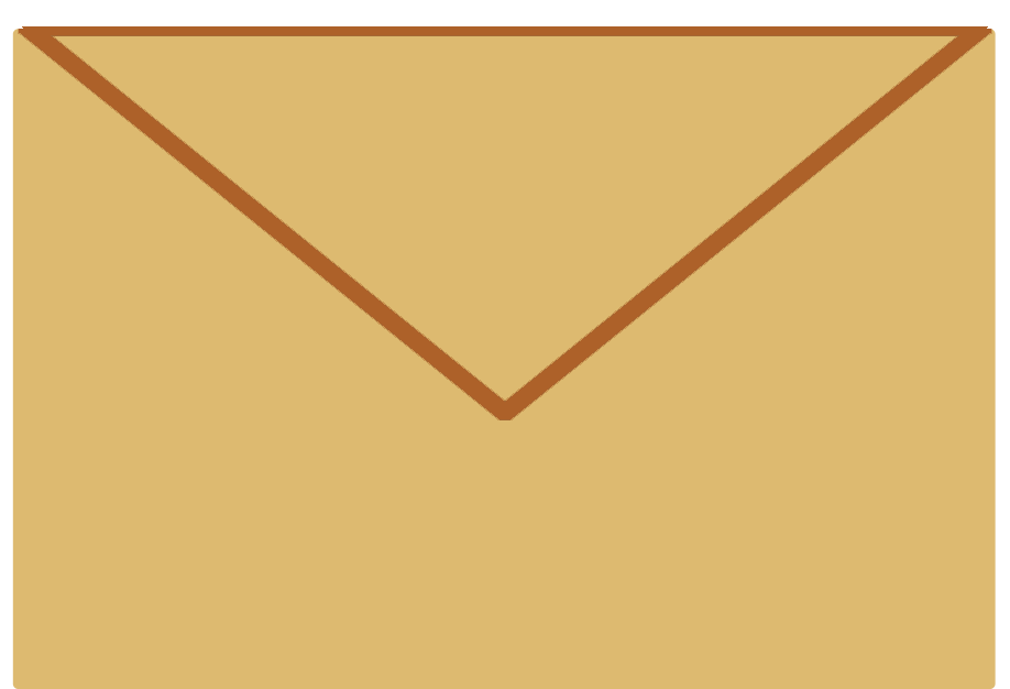 vector image of golden envelope.